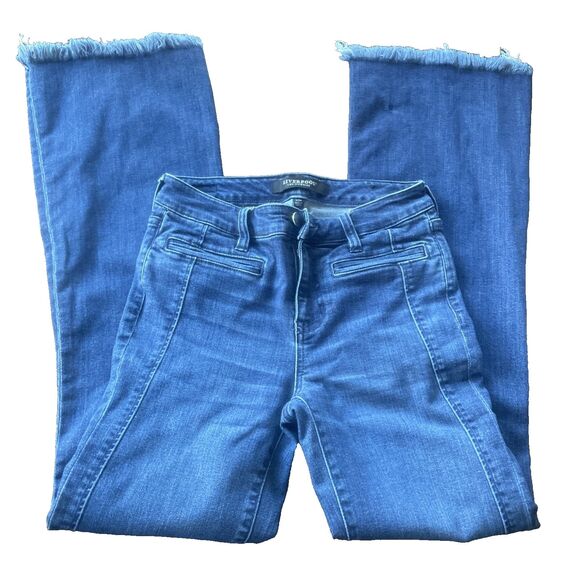 Liverpool Straight Blue Jeans Size 2 Size 26 Raw Hem - Picture 1 of 13